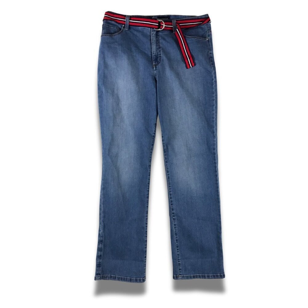 CHARTER CLUB Women's Straight Leg Belted Jeans NWD 12